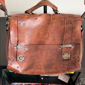 Diesel Tan Leather Men's Messenger Bag